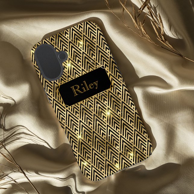 Glamouröser Deko aus Gold und Schwarz Case-Mate iPhone Hülle (Von Creator hochgeladen)