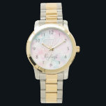 Glamouröser Glitzer Rosa Hübsches Muster Armbanduhr<br><div class="desc">Personalisieren Sie dieses hübsche rosa Glitzer-Muster einfach mit Ihrem individuelle Name und/oder Monogramm.</div>