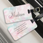 Glamouröser Glitzer Rosa Hübsches Muster Gepäckanhänger<br><div class="desc">Personalisieren Sie dieses hübsche rosa Imitat Glitzer Muster einfach mit Ihrem individuelle Name und/oder Monogramm.</div>