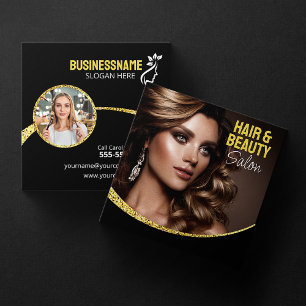 Glamouröser Gold Glitter Friseur Schönheitssalon Quadratische Visitenkarte