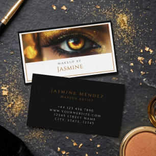 Glamouröser Gold-Glitter-Makeup-Artist Visitenkarte