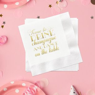 Glamouröser Goldgetränk Champagner Tanz Hochzeit Serviette
