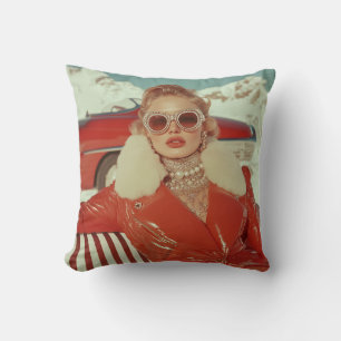 Glamouröser Retro Winterstil im alpinen Ambiente Kissen
