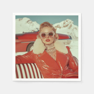 Glamouröser Retro Winterstil im alpinen Ambiente Serviette