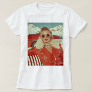 Glamouröser Retro Winterstil im alpinen Ambiente T-Shirt