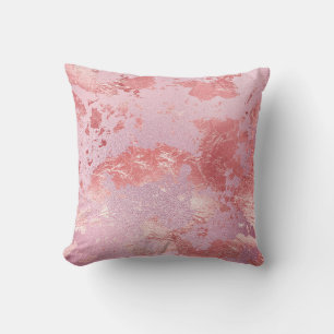 Glamouröser Rosa Glitzernder Metallischer Folie Kissen
