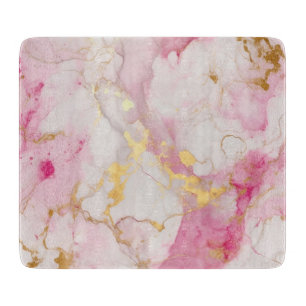 Glamouröser Rosa- und Goldmarmoreffekt Schneidebrett