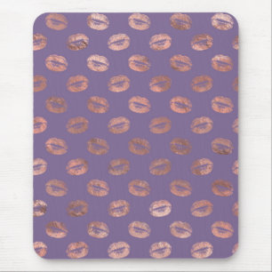 Glamouröser Roségold-Folie und lavendelfarbene Lip Mousepad