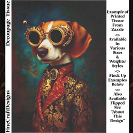 Glamouröser Steampunk-Beagle-Hund EZ5L Decoupage Seidenpapier