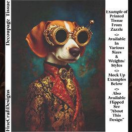 Glamouröser Steampunk-Beagle-Hund EZ5R-Dekoupage Seidenpapier