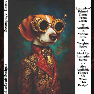 Glamouröser Steampunk-Beagle-Hund EZ5R-Dekoupage Seidenpapier