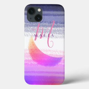 Glamouröser stilvoller Ombre-Mond Abstract Monogra Case-Mate iPhone Hülle