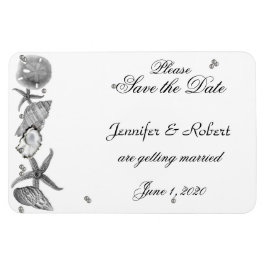 Glamouröser Strand in Silver Wedding Save the Date Magnet