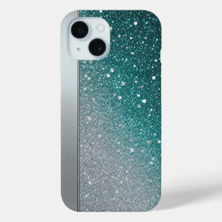 Glamouröser Türkis- und Silber-Spark-Glitter-Einze Case-Mate iPhone Hülle