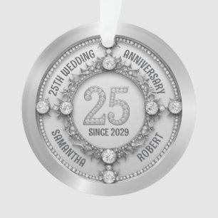 Glamouröses 25. Hochzeitstag Ornament