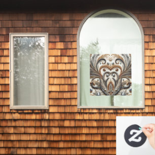 Glamouröses Barockdesign mit Glitzer und Edelstein Fensteraufkleber