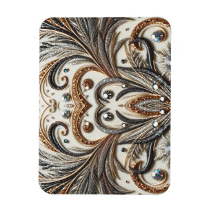 Glamouröses Barockdesign mit Glitzer und Edelstein Magnet