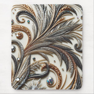 Glamouröses Barockdesign mit Glitzer und Edelstein Mousepad