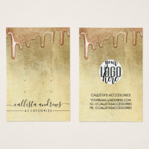 Glamouröses Gold Dicke Glitter-Tropfen Logo-Ohrrin