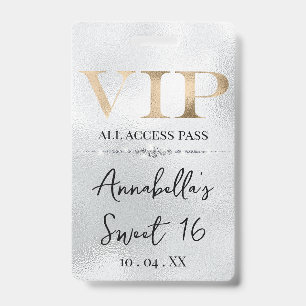 Glamouröses Gold VIP auf Silber Ausweis