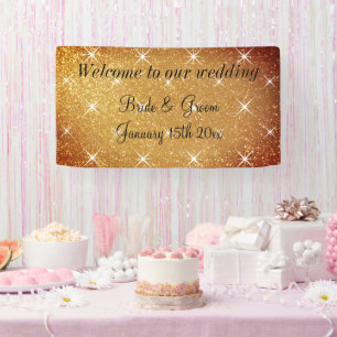 Glamouröses goldenes Willkommensbanner für die Hoc Banner