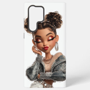 Glamouröses Mädchen mit Zöpfen Samsung Galaxy Hülle