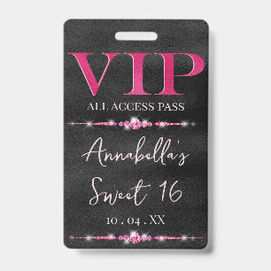 Glamouröses Pink VIP auf Schwarz Ausweis