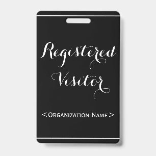 Glamouröses "Registrierter Besucher"-Abzeichen Ausweis