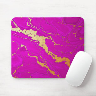 Glamouröses rosa und goldenes Marmor Mousepad