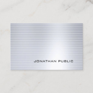 Glamouröses Silber Elegant Beruflich Modernes Cool Visitenkarte