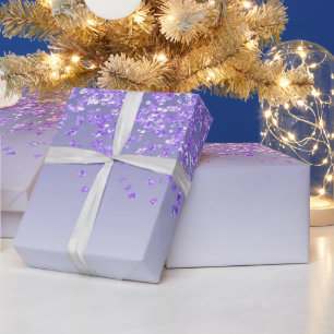 Glamouröses Sweet 16 Fallendes lila Glitter Geschenkpapier