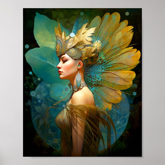 Glamourous Fairy Woman Fantasy Art Poster (Vorne)