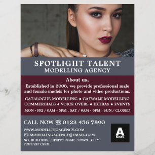 Glamourous model, Modellierungsagentur, Model Agen Flyer