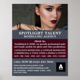 Glamourous model, Modellierungsagentur, Model Agen Poster