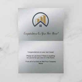 Glamours Silber | Schwarzweiß-Real-Anwesen Dankeskarte