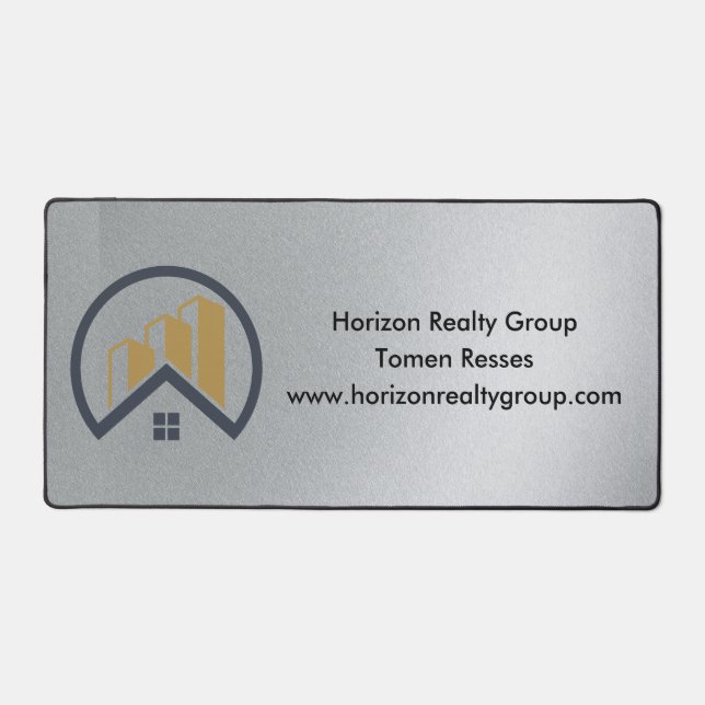 Glamours Silber | Schwarzweiß-Real-Anwesen Schreibtischunterlage (Vorderseite)