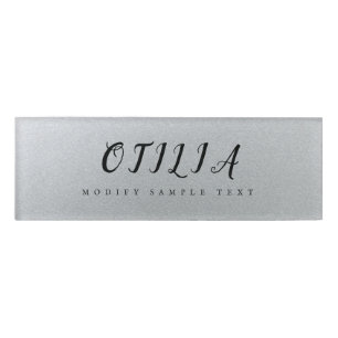 Glamours Silberner Schönheitssalon Namenschild