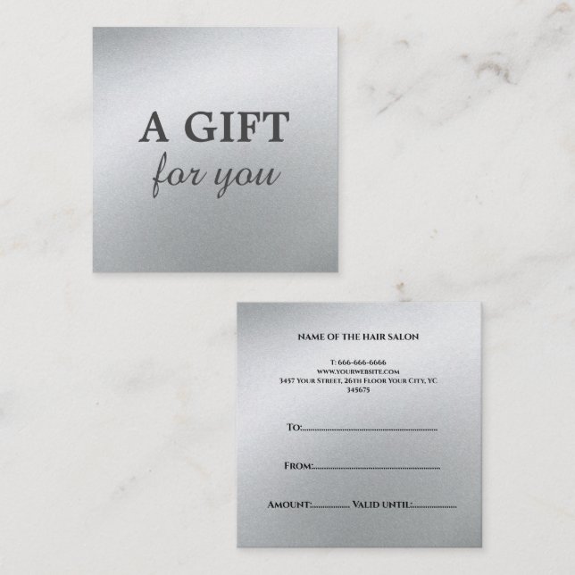 Glamours Silberner Schönheitssalon Rabattkarte (Vorne/Hinten)