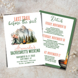 Glamping Bachelorette Itinerary Weekend Einladung