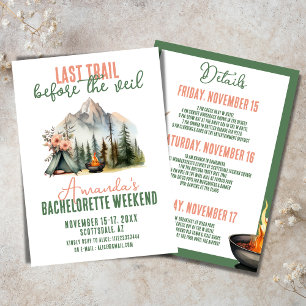 Glamping Bachelorette Itinerary Weekend Einladung