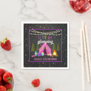 Glamping Birthday Party Napkin - Custom Serviette