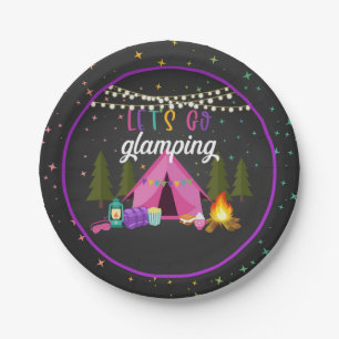 Glamping Birthday Party Plate Pappteller