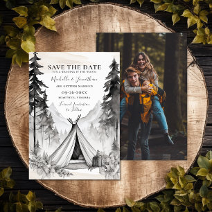 Glamping Camping Mountain Forest Foto Hochzeit Save The Date