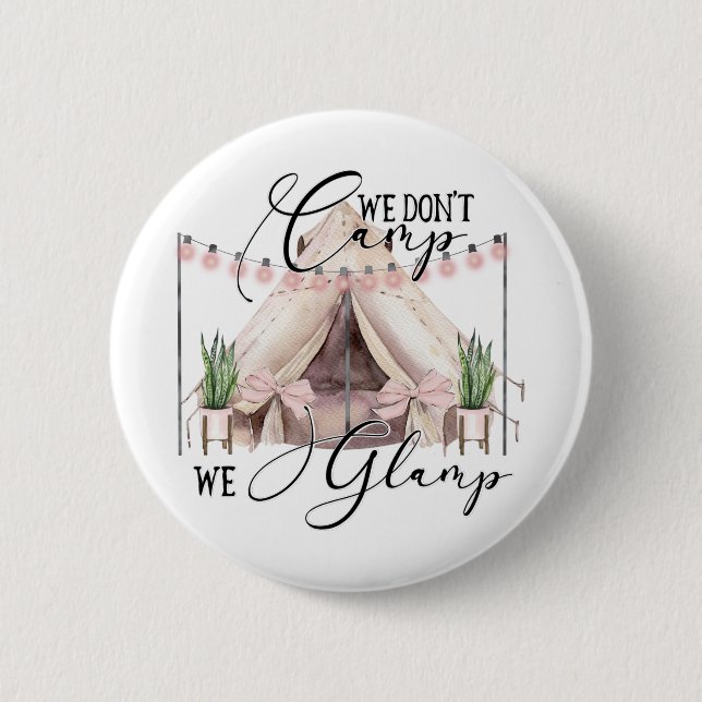 Glamping Camping Party Gäste Button (Vorderseite)