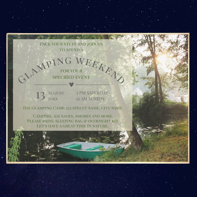 Glamping Camping Weekend Card Einladung (Von Creator hochgeladen)