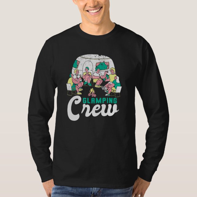 Glamping Crew Camper Camping Vintag Außenbereich T-Shirt (Vorderseite)