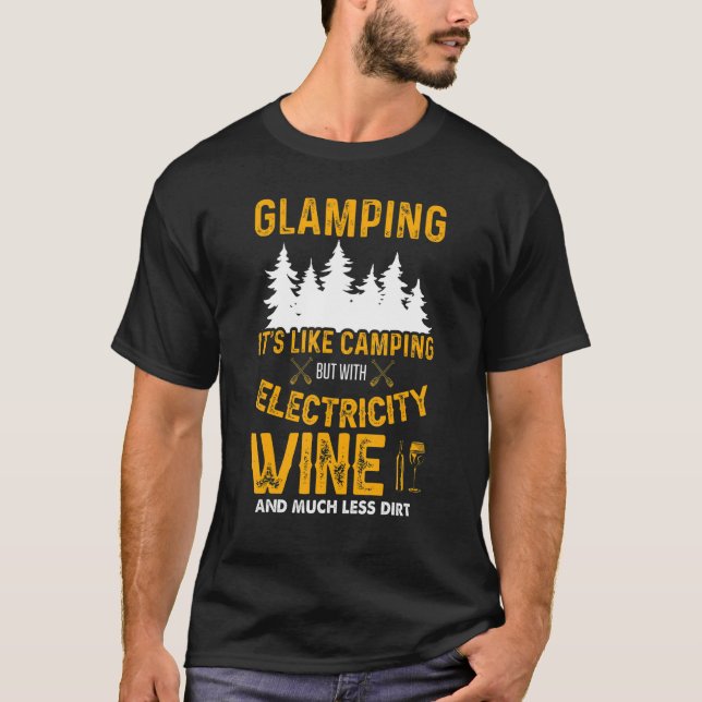 Glamping Definition Glamper Wein Camping 5 T-Shirt (Vorderseite)