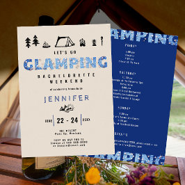 Glamping Denim Diamonds Fun Bachelorette Weekend Einladung
