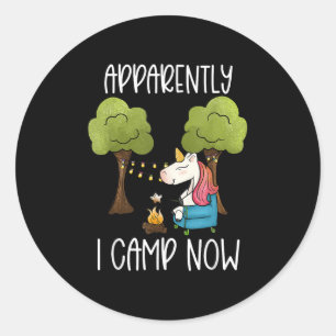 Glamping Gear Unicorn Camping Girls Camp Runder Aufkleber