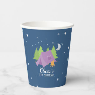Glamping Girl Camping Geburtstagsparty lila Zelt Pappbecher